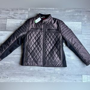 Guess Men’s motojacket quilted red jacket size XL